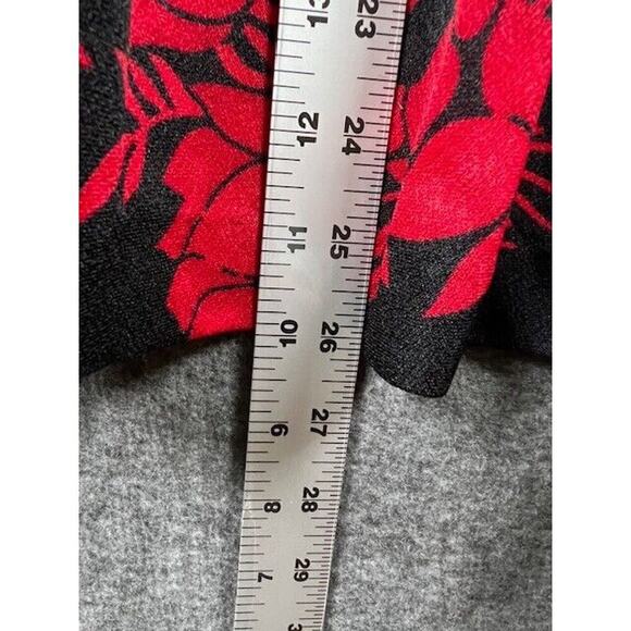 Vintage Lynn Davis Cottage Core Black/White with hem Floral Accents Dress Sz 12 - Picture 4 of 5